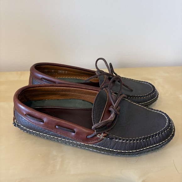 Trask Other - Trask Shoes Mens Size 10 Brown Leather Slip On Moccasin Handmade USA Camp Sole